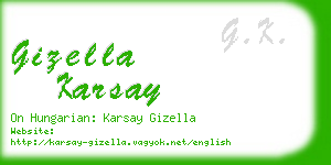 gizella karsay business card